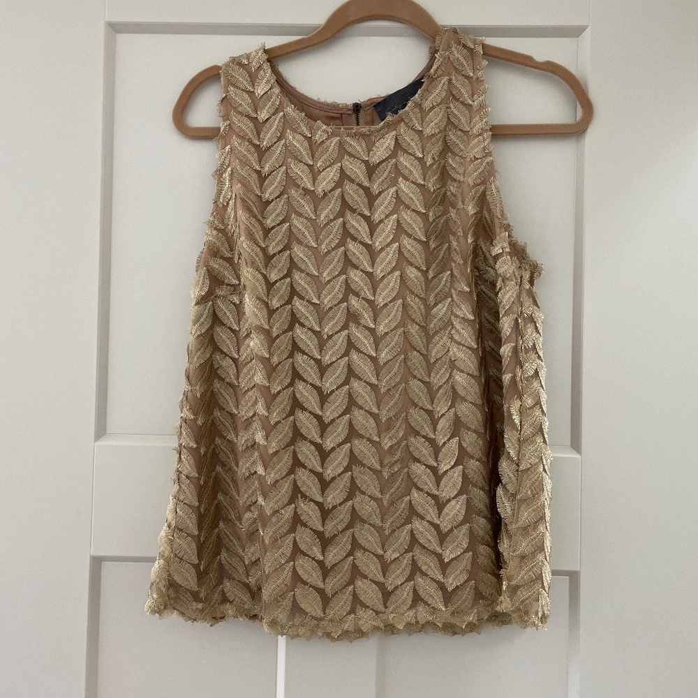 Gold Anthropologie Top